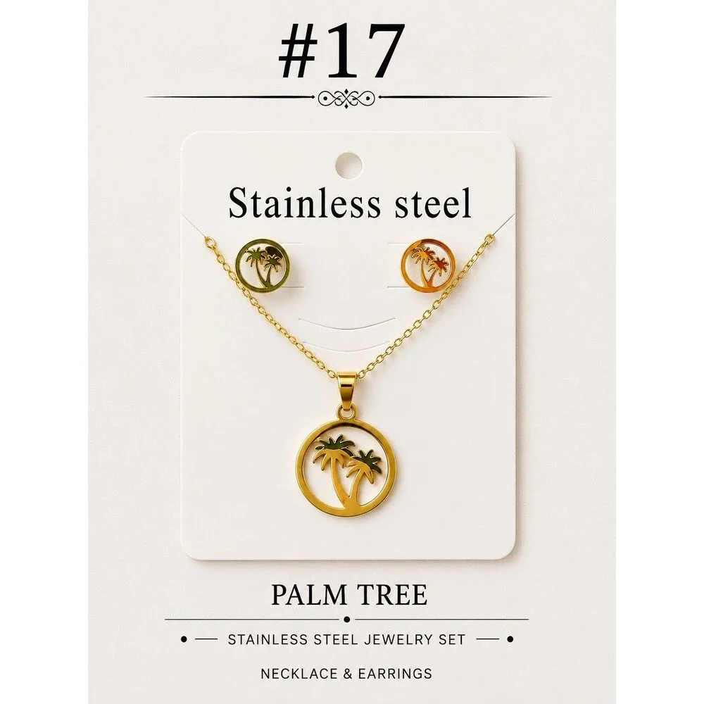 stainless steel necklace women setUnit Selections Número 5x11$